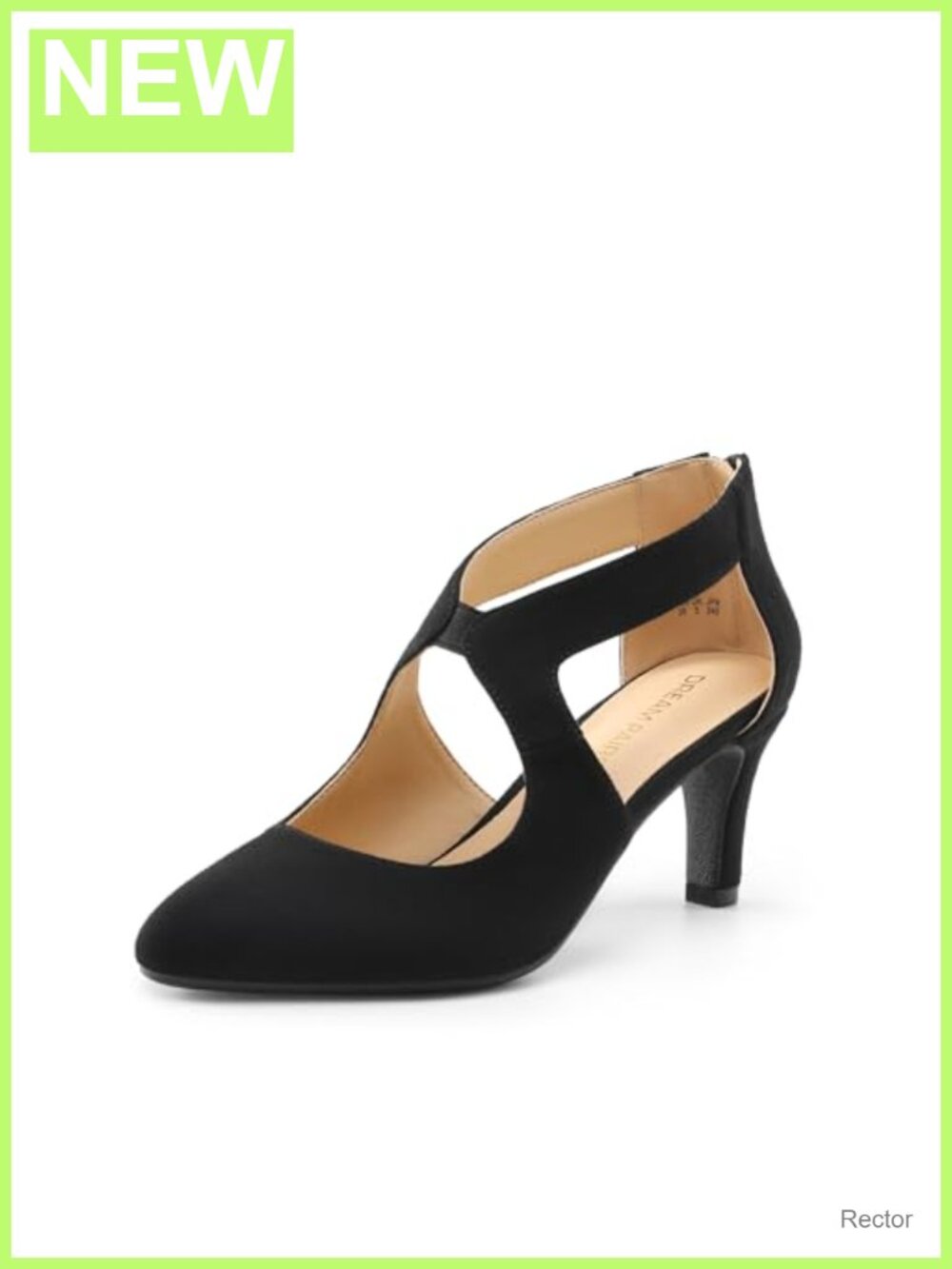 Women's Retro Pointed Toe Kitten Heel Pumps with Back Zipper